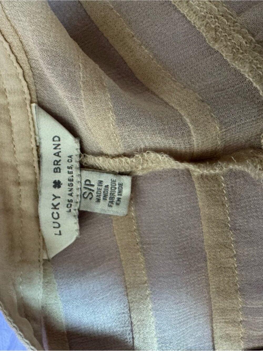Lucky Brand Floral Sheer Blouse Beige - Picture 7 of 7